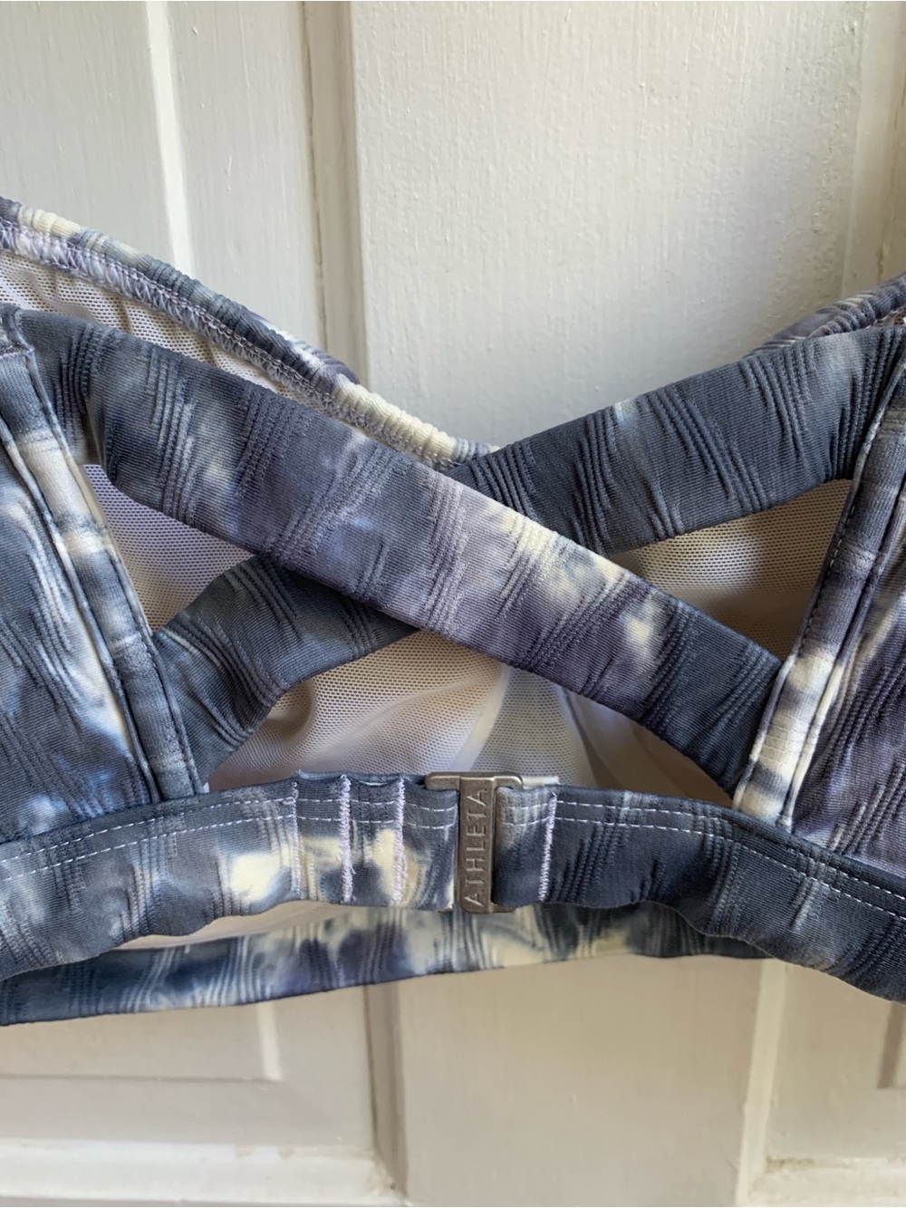 Athleta Tie-Dye Navy and White Bikini Set Top 40 DD Bottoms XL - Picture 5 of 11